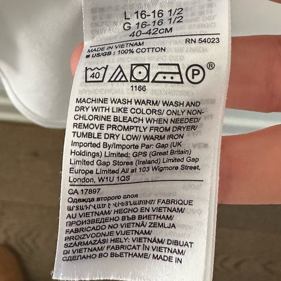 Banana Republic White Non-Iron Cotton Dress Shirt | Slim Fit | Size L - Picture 5 of 5